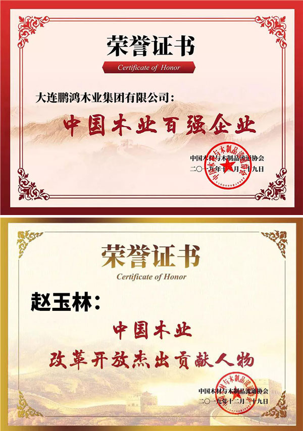 东升国际中国木业百强企业证书 东升国际中国木业百强企业证书